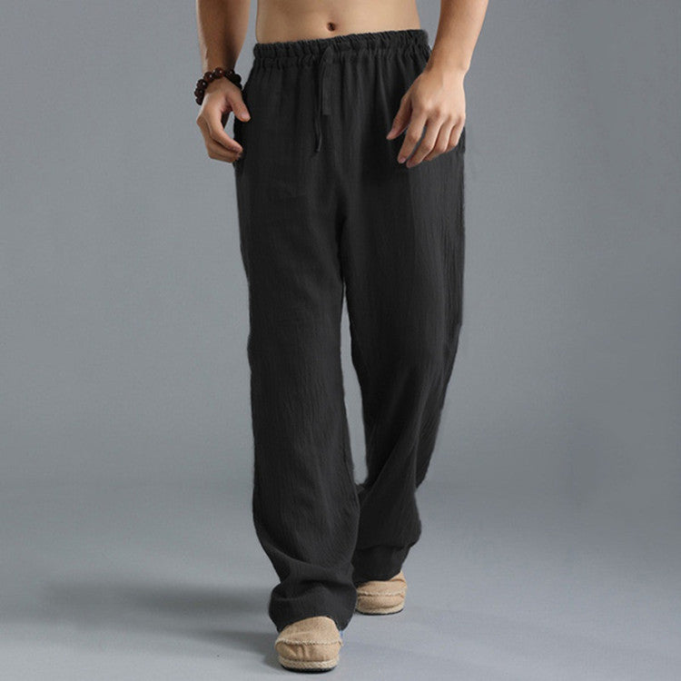 👖🌿【50% popusta 🔥】【S–5XL】😍 Muške ležerne lanene hlače u velikim veličinama, široke i prozračne duge hlače, 8 boja