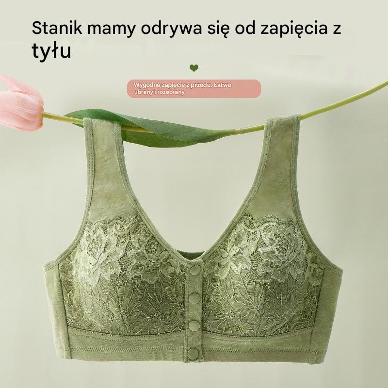 😍【3 bucăți】Sutien de damă din dantelă fără sârmă, închidere confortabilă în față 💨【40-100 kg】