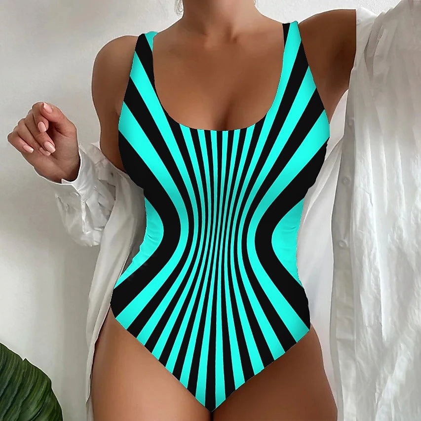 🥰【Obniżka ceny, oferta ograniczona czasowo】🔥🔥【S~8XL】Seksowny, jednoczęściowy kostium kąpielowy w paski