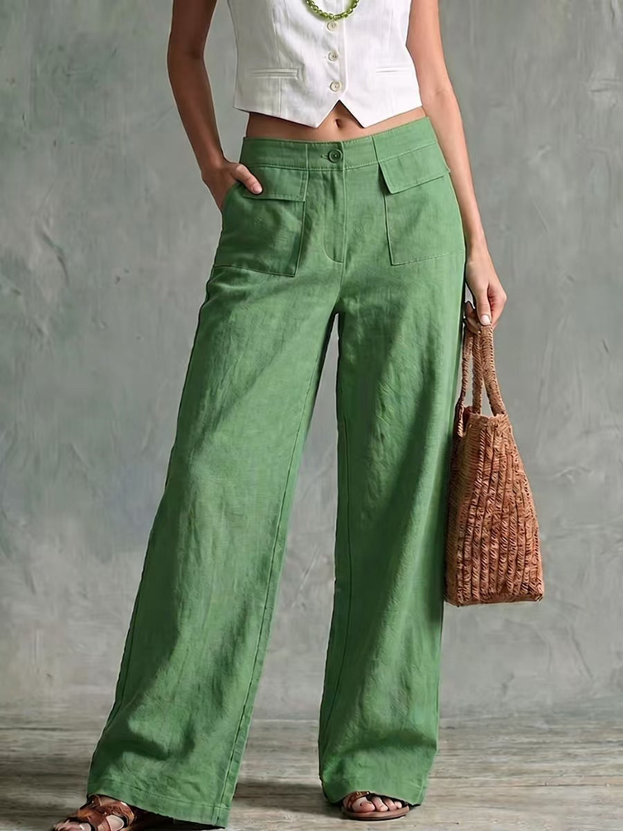 【S-3XL】Pantalones holgados de algodón y lino para mujer, estilo casual 👖✨