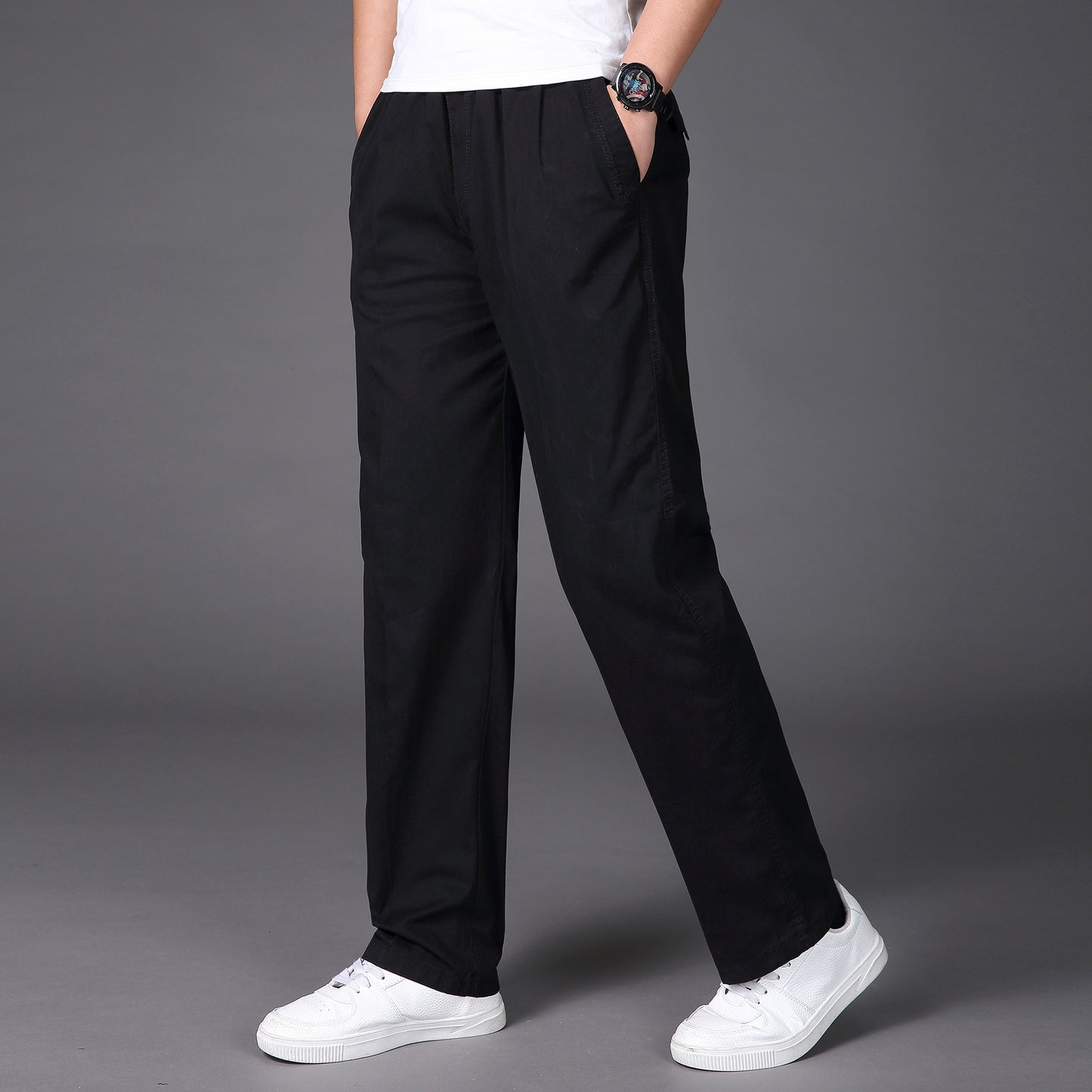 🔥【50-130KG】2025 noi pantaloni drepti casual pentru bărbați de mărime mare