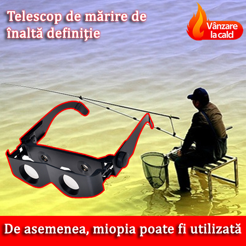 🔍🎣【Telescop de pescuit cu dublu strat + husa pentru ochelari】Binoclu special de pescuit pentru vizionarea driftingului, ochelari de exterior pentru miopie și prezbiopie