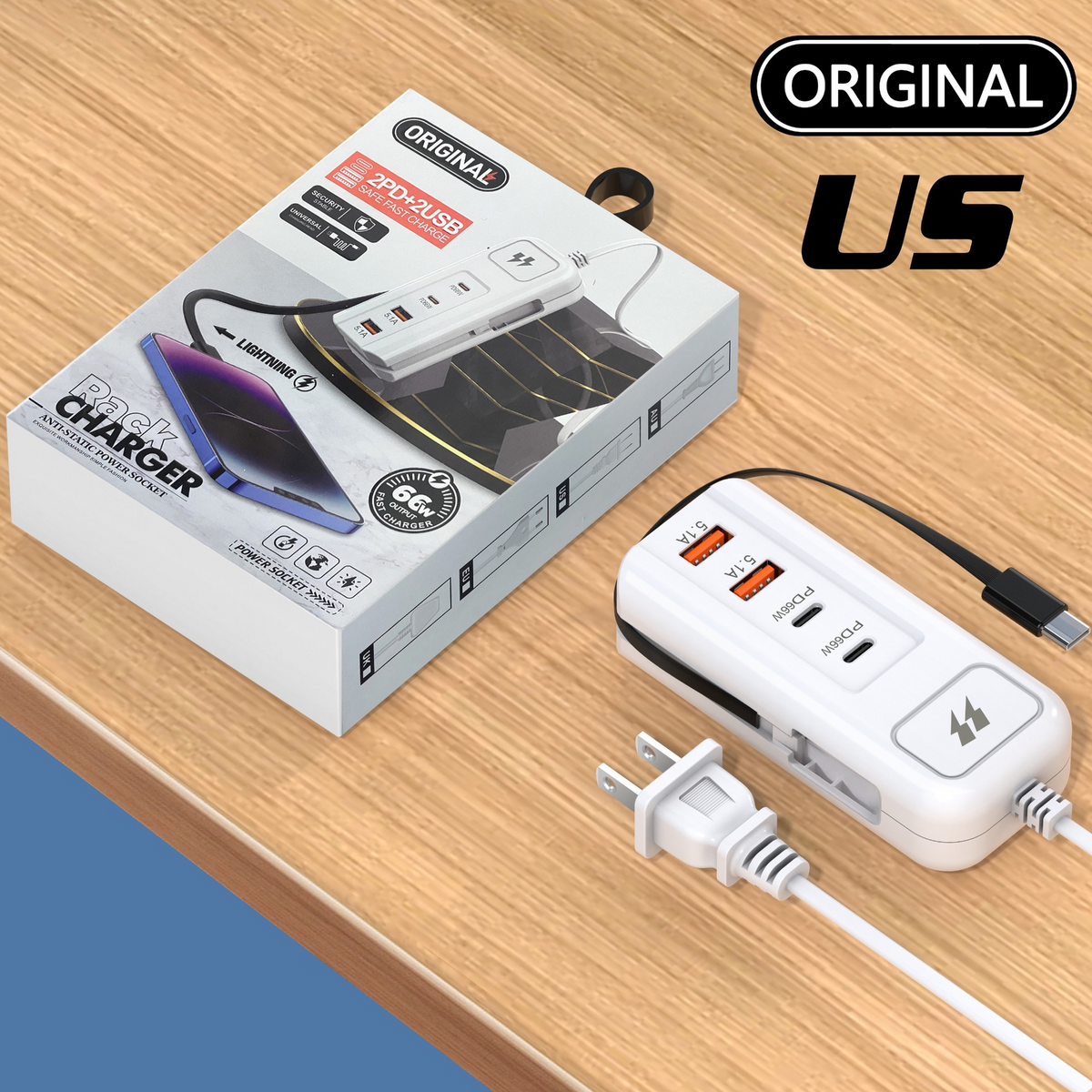 ⚡ Przedłużacz USB i listwa przeciwprzepięciowa | Specjalna oferta świąteczna, 50% zniżki | 4-portowy inteligentny hub, 30-minutowe szybkie ładowanie, z listwą przeciwprzepięciową | ✨