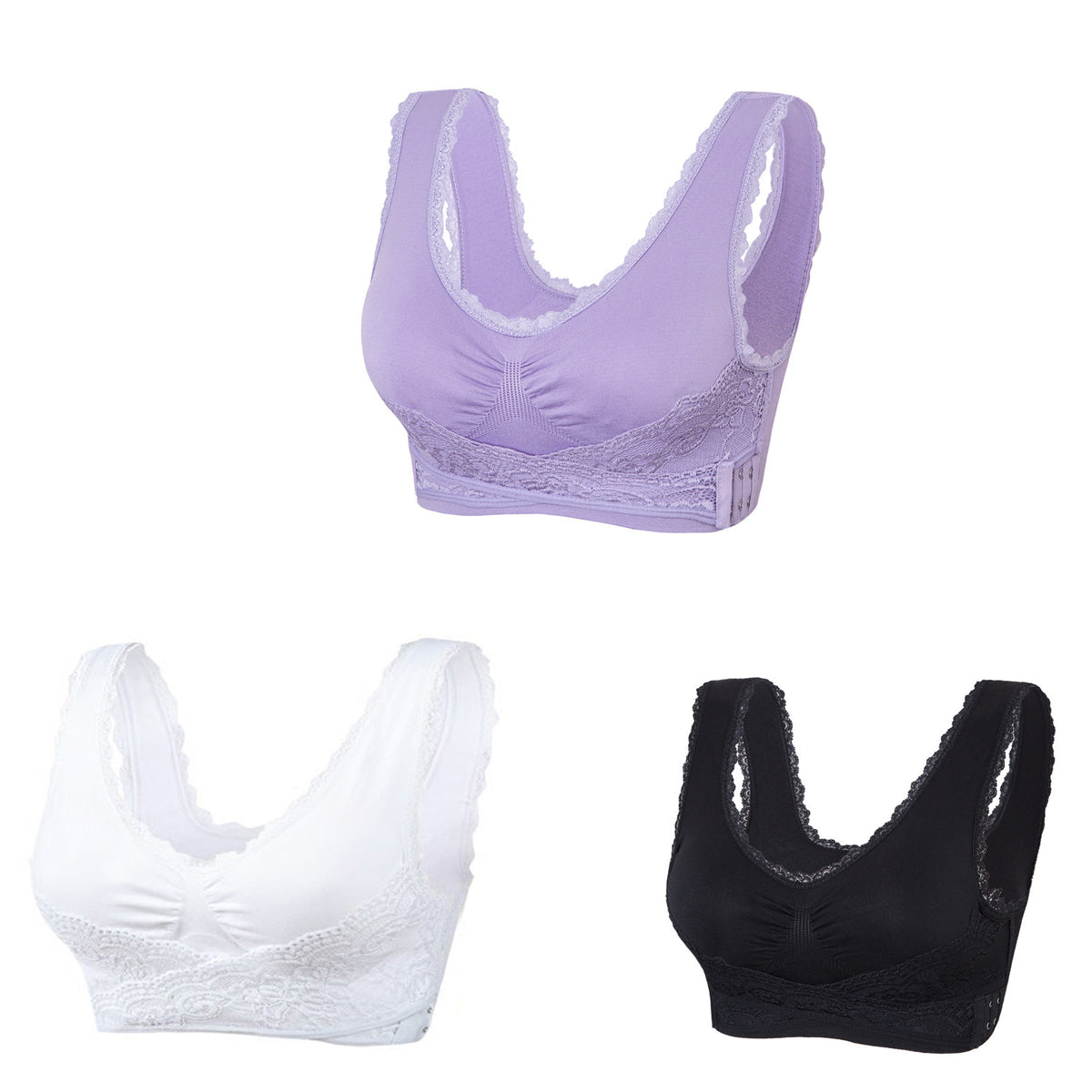 👙【49% ZNIŻKI】🔥Oferta specjalna (3/6 sztuk) wygodny koronkowy biustonosz z guzikami z przodu