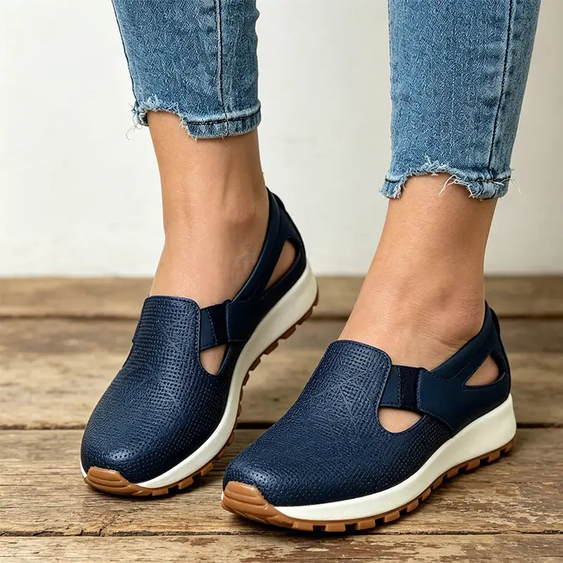 Sandale s platformom od prave kože, nove, 2026: moderan dizajn, ažurni uzorak, mekani potplat od 5 cm, udobne i svestrane (veličine 36-43) ✨👠