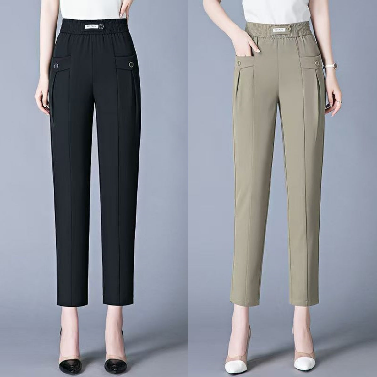 【S-4XL】🔥🔥Pantaloni drepți noi de înaltă calitate, pantaloni casual de îmbrăcăminte exterioară de vară, pantaloni simpli subțiri cu talie înaltă