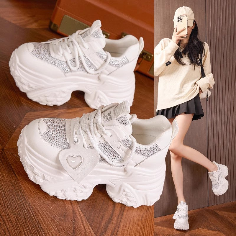 【35-40】Pantofi sport cu talpă groasă, la modă, toamna 2025 - creștere înălțime 10 cm