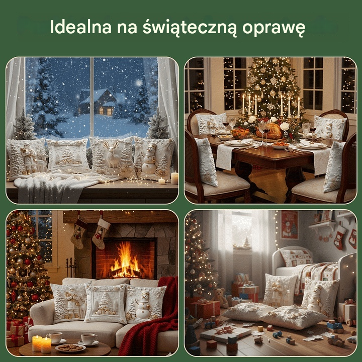 🎅Wyprzedaż świąteczna 49% TANIEJ🎄Poszewka na poduszkę z motywem świątecznym 【Zestaw 4 elementów】