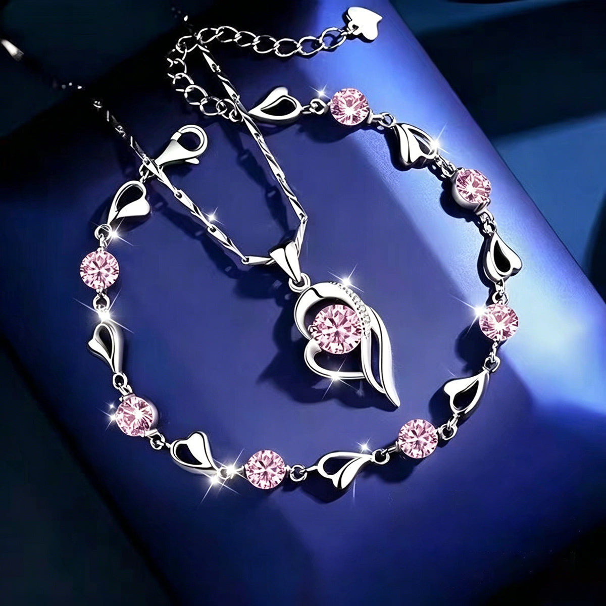 ✨✨【Kúpte 1, dostanete 1 zadarmo】💎💎Sada náramku a náhrdelníka zo striebra 925 Srdce oceánu