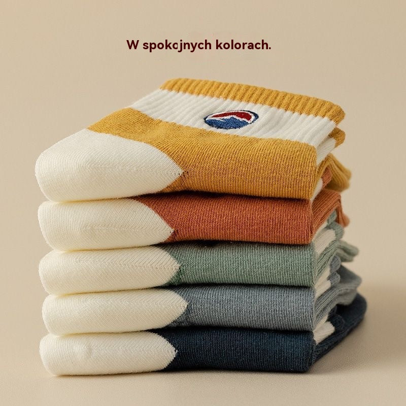 【Kup 5 par i otrzymaj 5 gratis, łącznie 10 par】🧦🌈Męskie, oddychające, odprowadzające pot skarpetki sportowe do połowy łydki