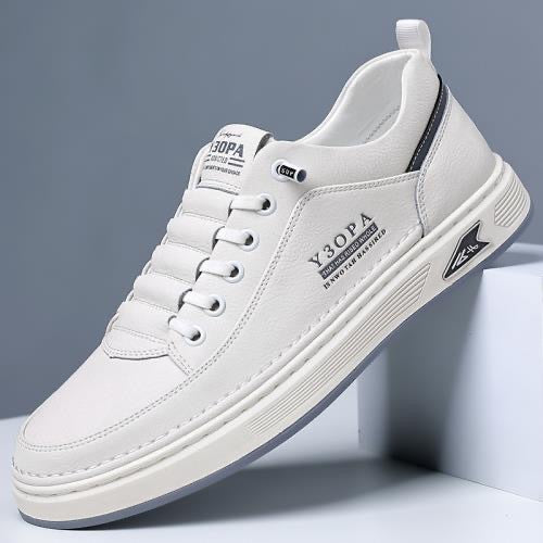 👟【39-44】2025 Męskie oddychające skórzane płaskie buty biznesowe