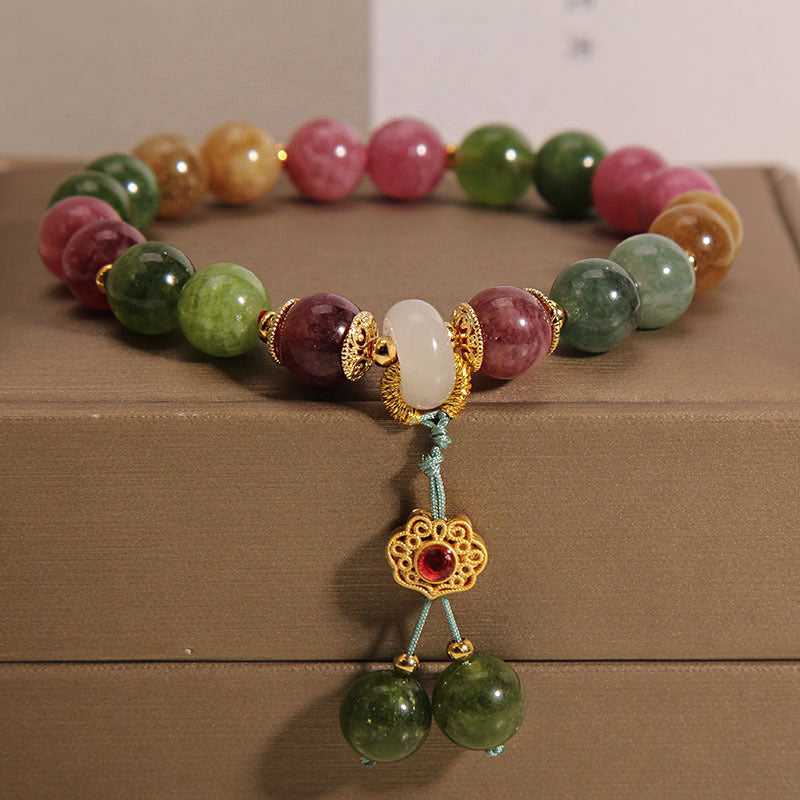 🌸【Cutie cadou rafinată】🎁✨Bratara Turmalina Colorata Naturala -- 4074769