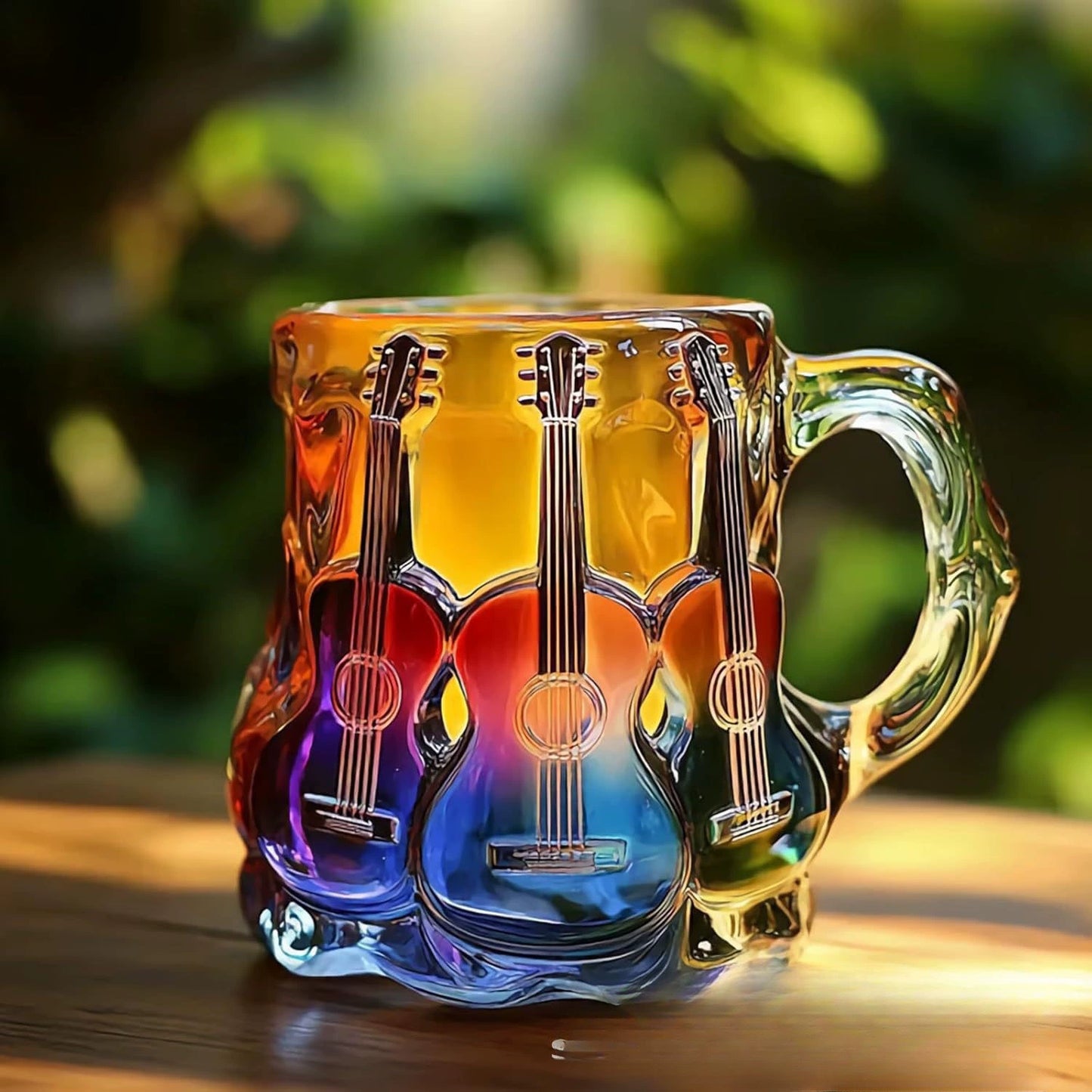 🎸🎵【Oferta limitowana】☕Kubek do kawy w kształcie gitary, malowany 3D, ręcznie robiony