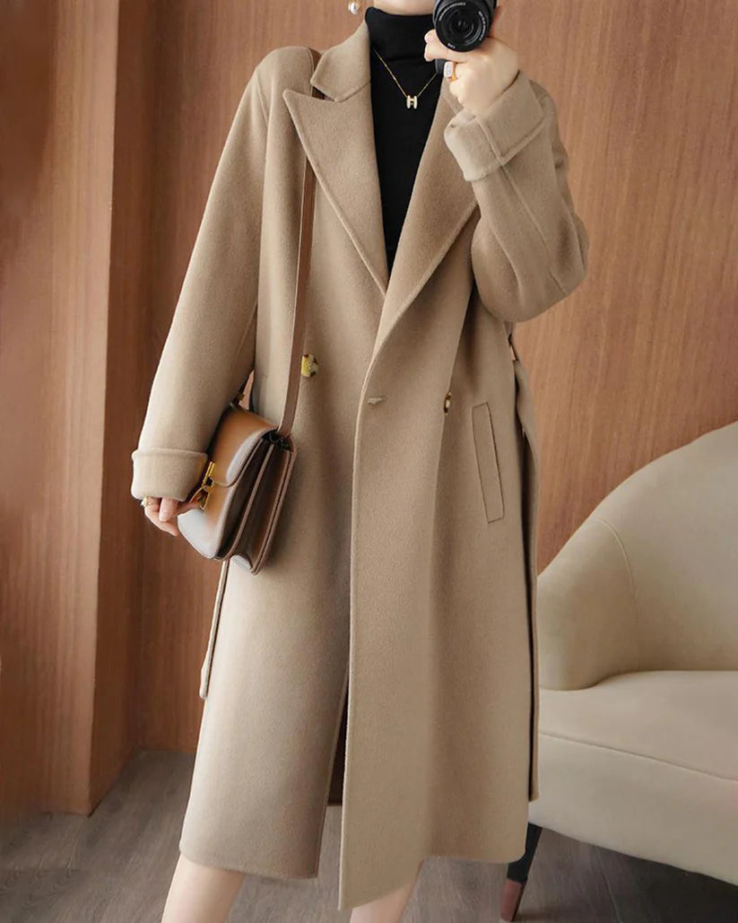 🐏【100% čistá vlna】Nový prémiový silný vlněný kabát pro ženy na podzim/zimu 2025