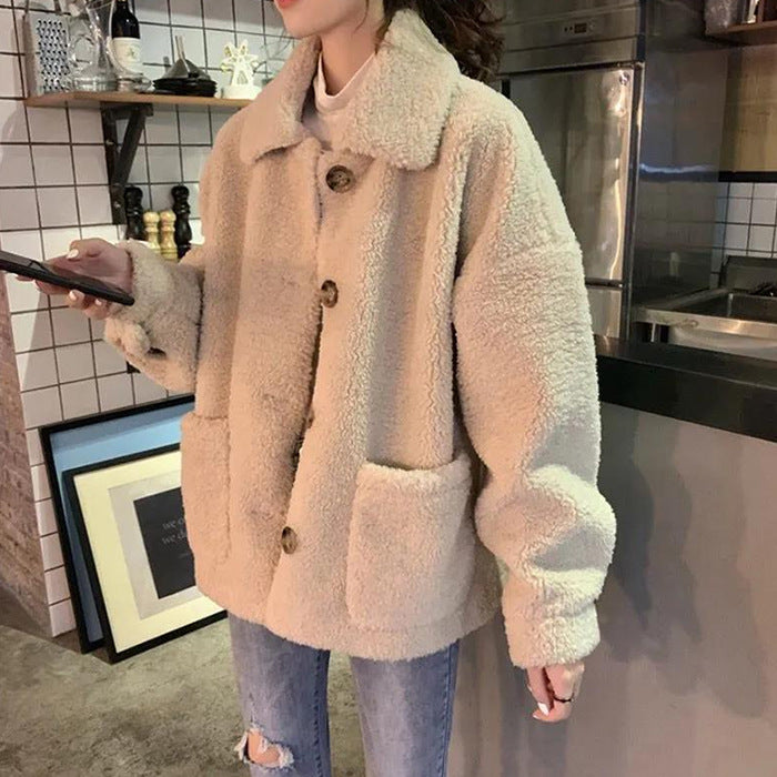 🌸【S-2XL】Ciepła damska kurtka jesienno-zimowa z nowej wełny jagnięcej