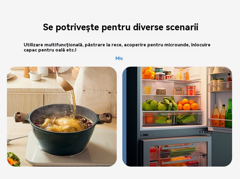 🔥【Ultima zi de reducere 50%】Set de 3 piese - Capace din silicon alimentar care păstrează prospețimea