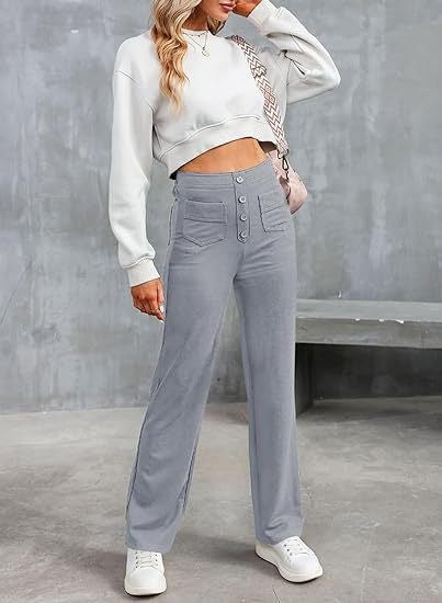👖🔥【S-5XL】🔥💖Ultima zi de reducere 49%💷Pantaloni elastici casual pentru femei, cu talie înaltă