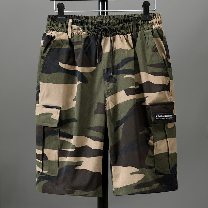 ⏳ 50% POPUSTA 👖【M-4XL】Muške ležerne, široke, maskirne, atletske kratke hlače za plažu, plus size, s elastičnom vezicom u struku.
