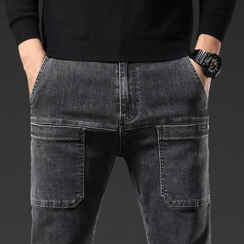 👏【Reducere pe timp limitat】👍【28-36】👖👖Blugi durabili pentru bărbați, cu picioare drepte, cu buzunare multiple