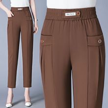 【S-4XL】🔥🔥Pantaloni drepți noi de înaltă calitate, pantaloni casual de îmbrăcăminte exterioară de vară, pantaloni simpli subțiri cu talie înaltă