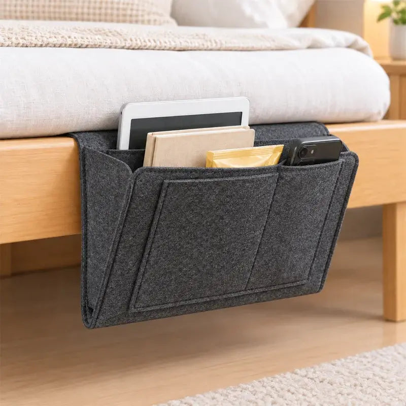 Compra 1 y llévate 1 gratis🛏️✨ Organizador Colgante para Cama de Fieltro | Bolsa de Almacenamiento Extra Resistente sin Taladro para Dormitorio