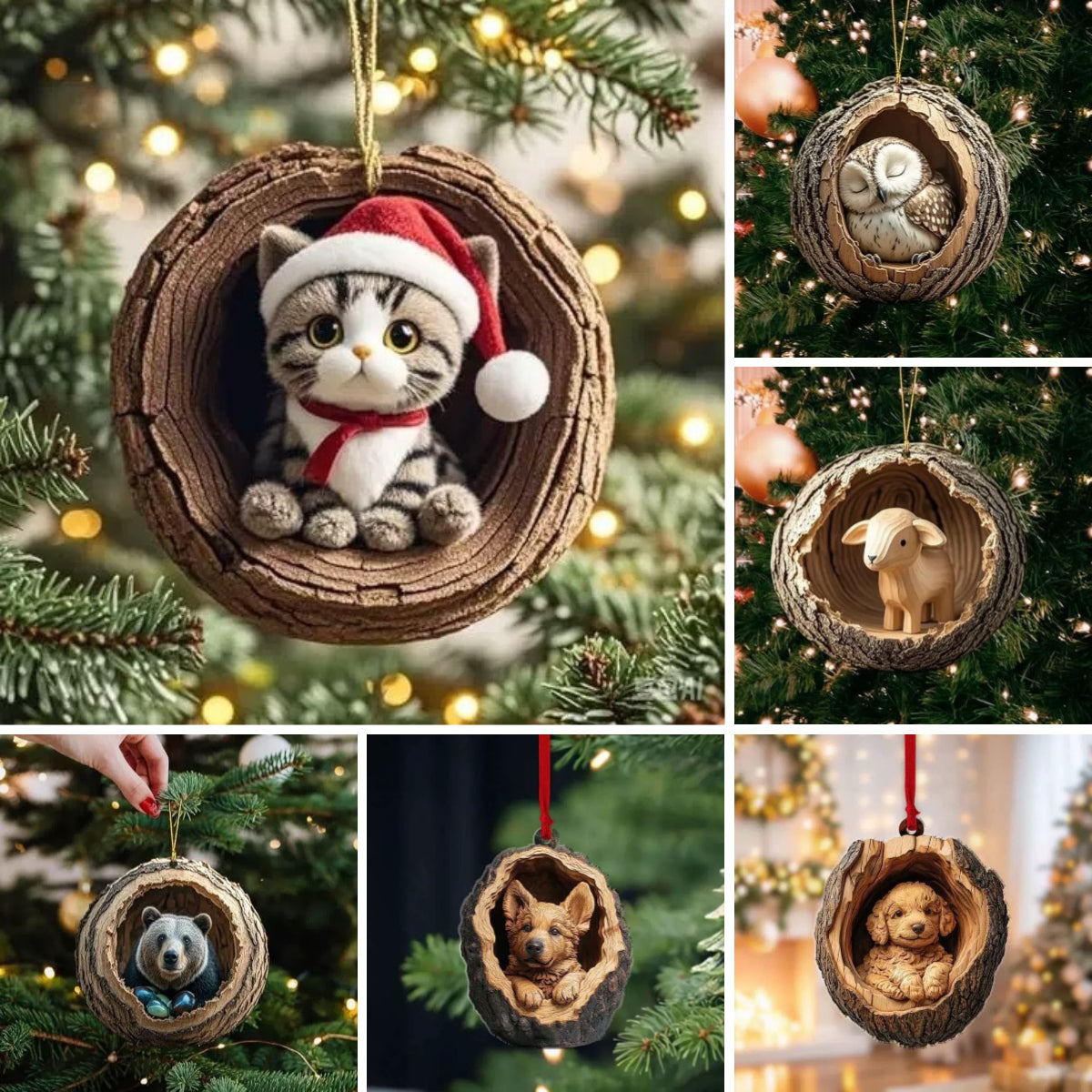 【12 kusov】🎄Dekorácia na vianočný stromček zvieratká. drobné zvieracie ozdoby