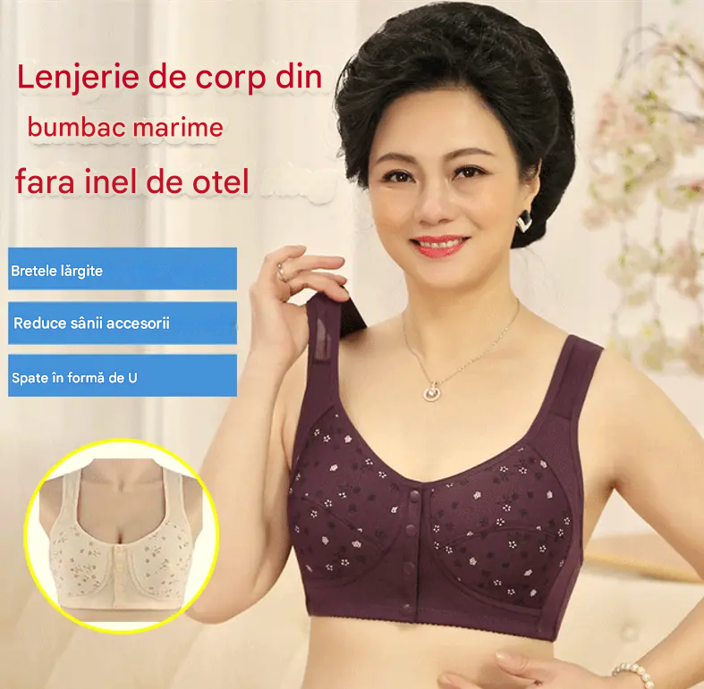 😍40-100kg❤️【3 buc】【S-6XL】Sutien fără fir pentru femei cu nasturi în față