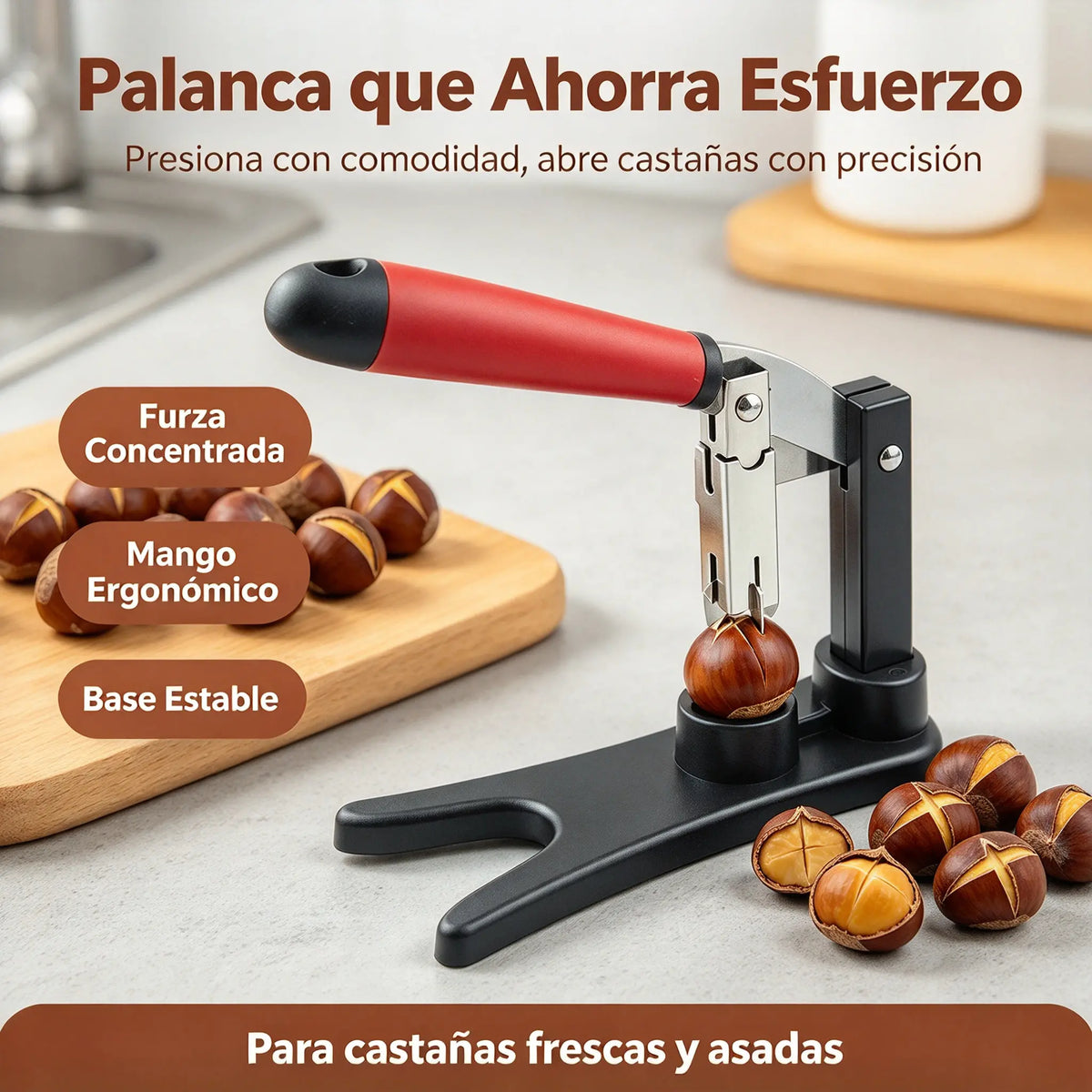 🥜💪Cascanueces con mango – fabricado en acero inoxidable, listo para usar