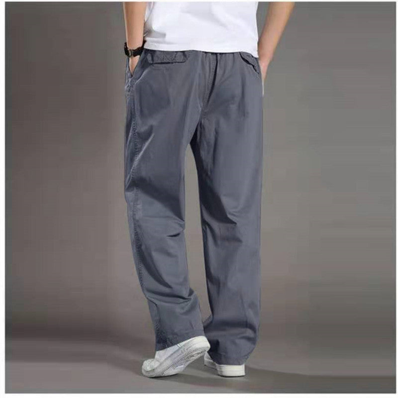 🔥【50-130KG】2025 noi pantaloni drepti casual pentru bărbați de mărime mare