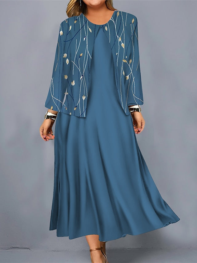 💖【S-3XL】 2025 Nové šaty s květinovým potiskem Krátká bunda Módní ležérní oblek