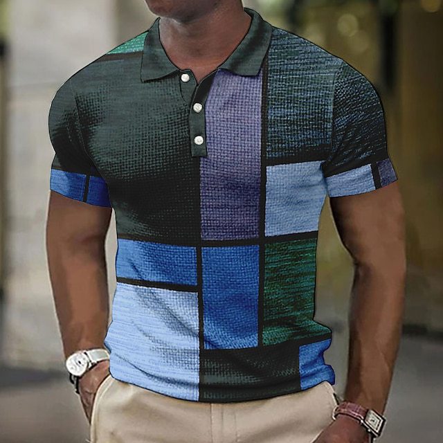 š„šćNovedades en ofertaććS-5XLćCamisa polo casual para hombre con estampado geomĆ©trico 2026