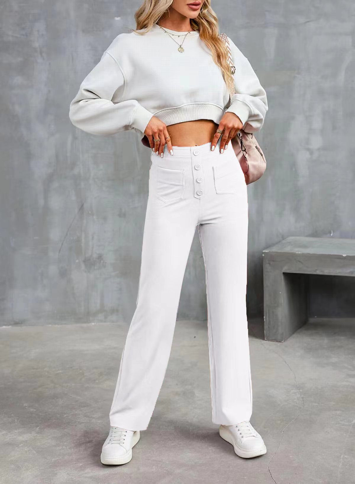 👖🔥【S-5XL】🔥💖Ultima zi de reducere 49%💷Pantaloni elastici casual pentru femei, cu talie înaltă