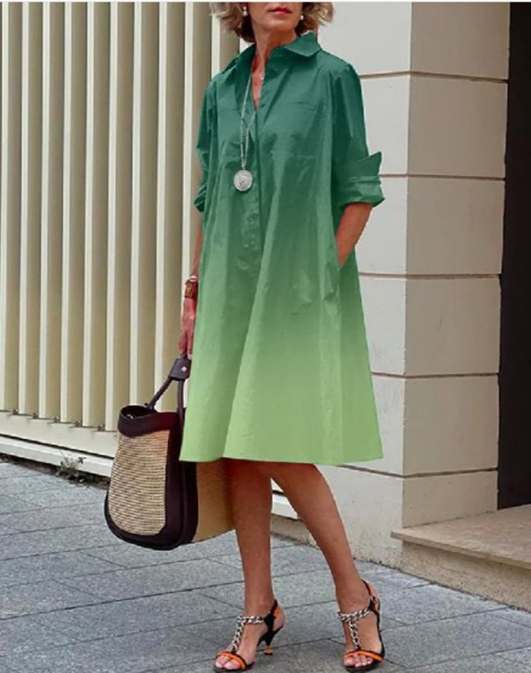 👗【S-2XL】Novinka pro rok 2025, Módní ležérní košilové šaty s klopou pro ženy