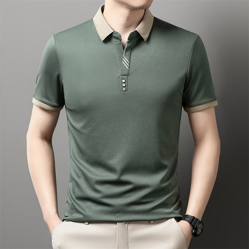 👔【M-4XL】Nova muška ležerna jednobojna poslovna majica kratkih rukava/polo majica s reverom, prozračna, iz 2026.