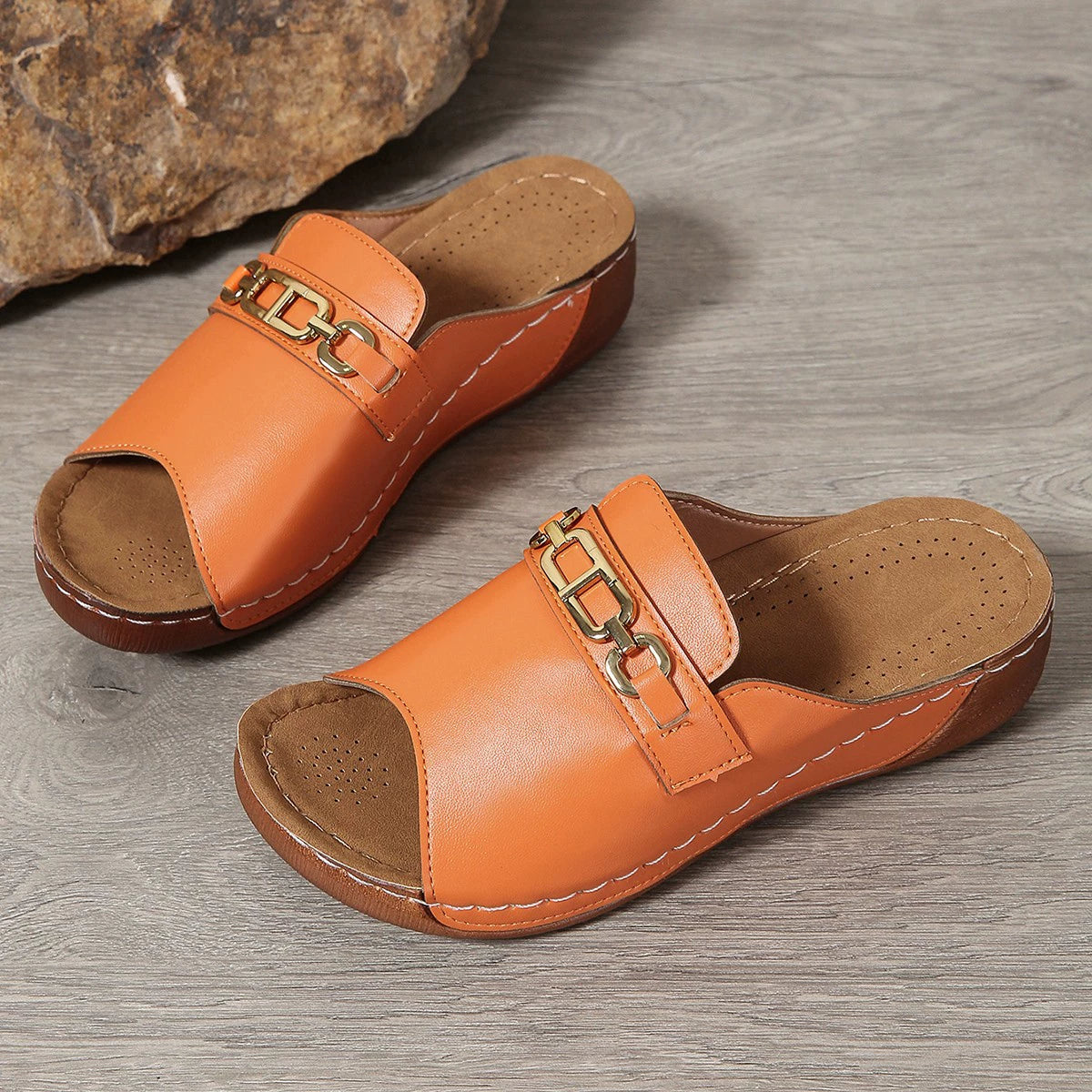 👡【36-43】🔥Talpă moale, sandale cu pană confortabile și anti-alunecare 💥