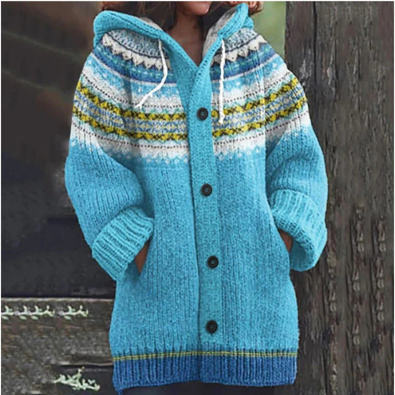 🔥🔥【S~5XL】✨2025 Jesień/Zima Nowa Elegancka Kolorowa Kurtka z Kapturem Retro