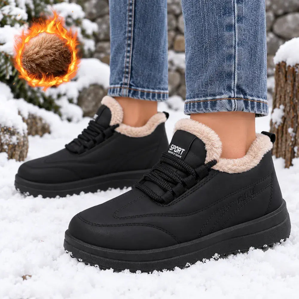 【35-41】Botas de invierno con aislamiento para mujer: suela de plataforma, impermeables, puntera redondeada, estilo casual, perfectas para mamás