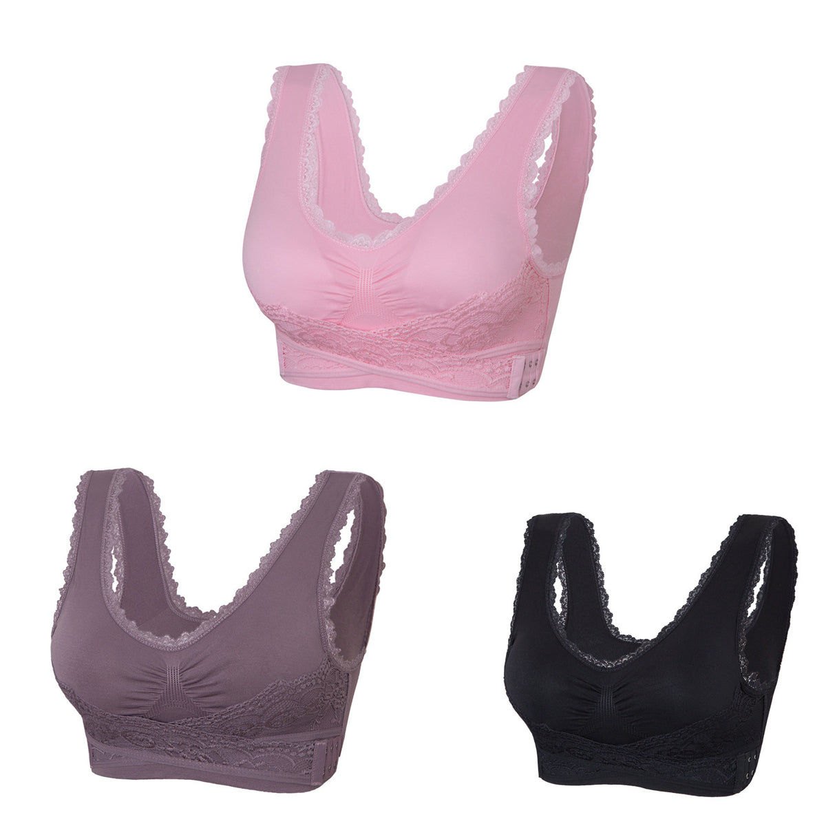 👙【49% ZNIŻKI】🔥Oferta specjalna (3/6 sztuk) wygodny koronkowy biustonosz z guzikami z przodu