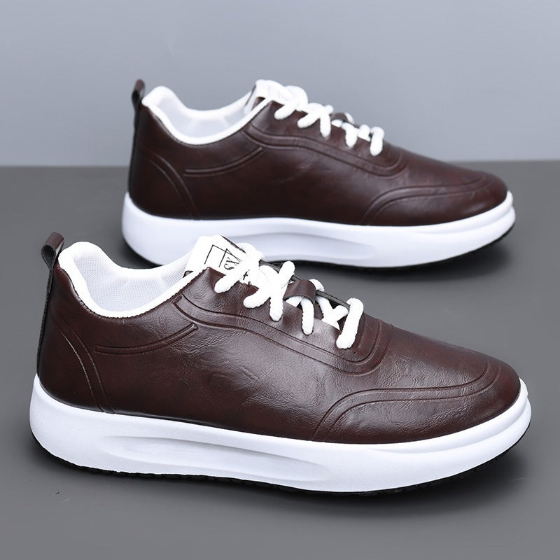 👨👞【39-44】Męskie wodoodporne skórzane trampki z miękką podeszwą -4089526