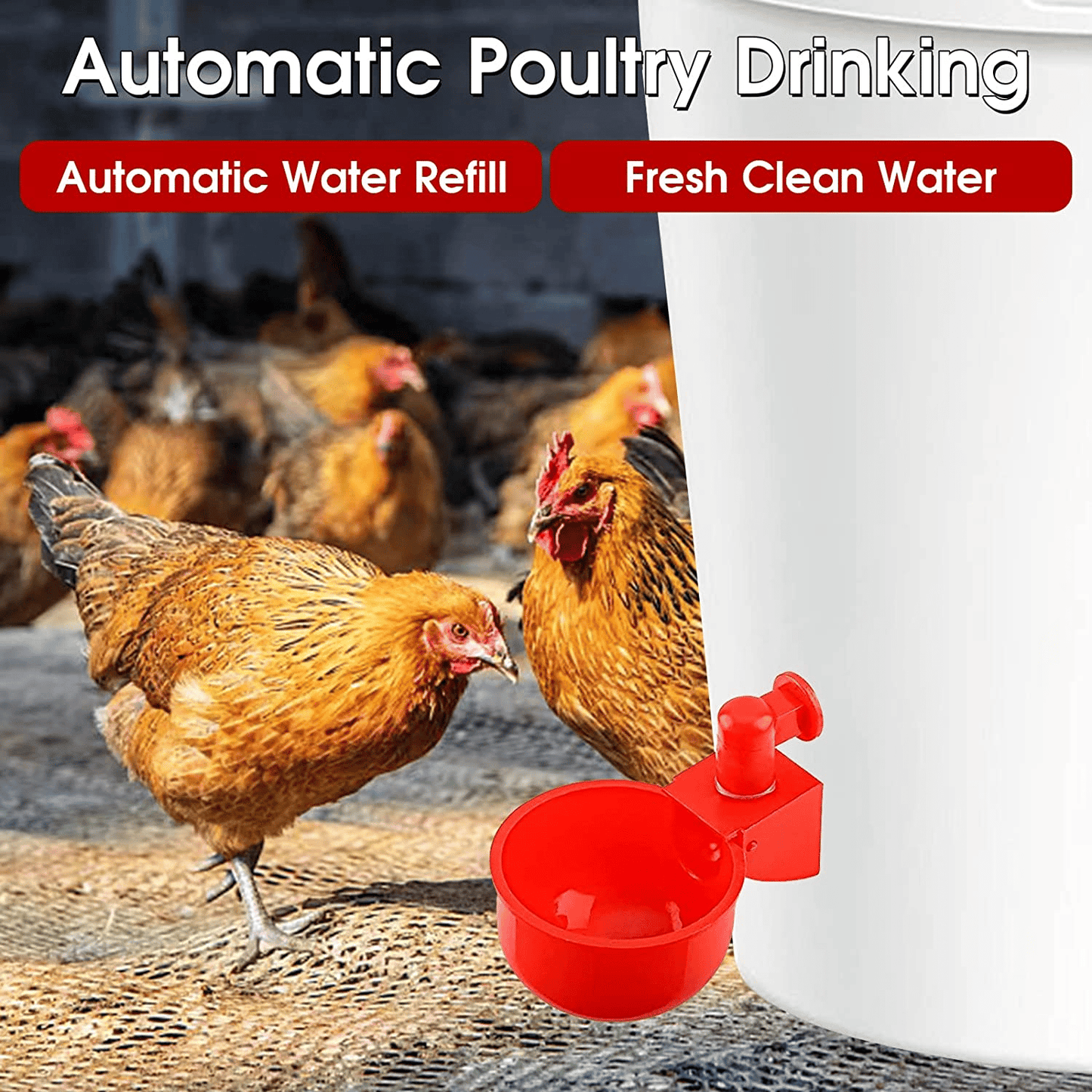 🔥🐔【Cumpărați 10 și primiți 10 gratuit】【20 buc】Bol de băut automat pentru păsări de curte