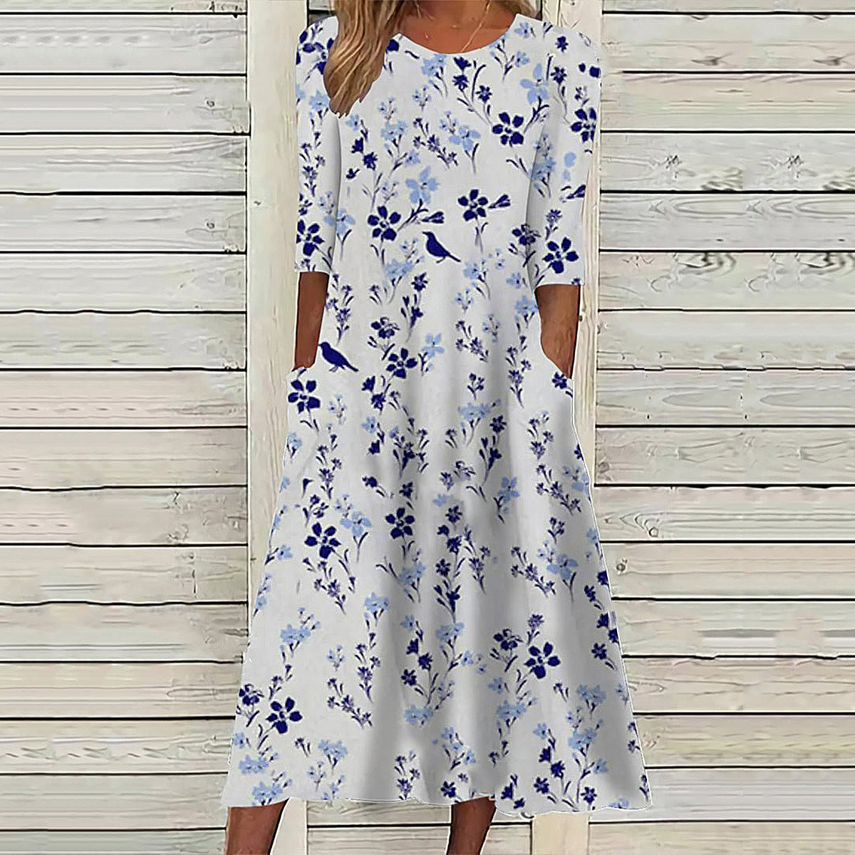 🌺👗【Nowy produkt, rabat ograniczony czasowo】【S-3XL】2025 Letnia sukienka z nadrukiem z okrągłym dekoltem