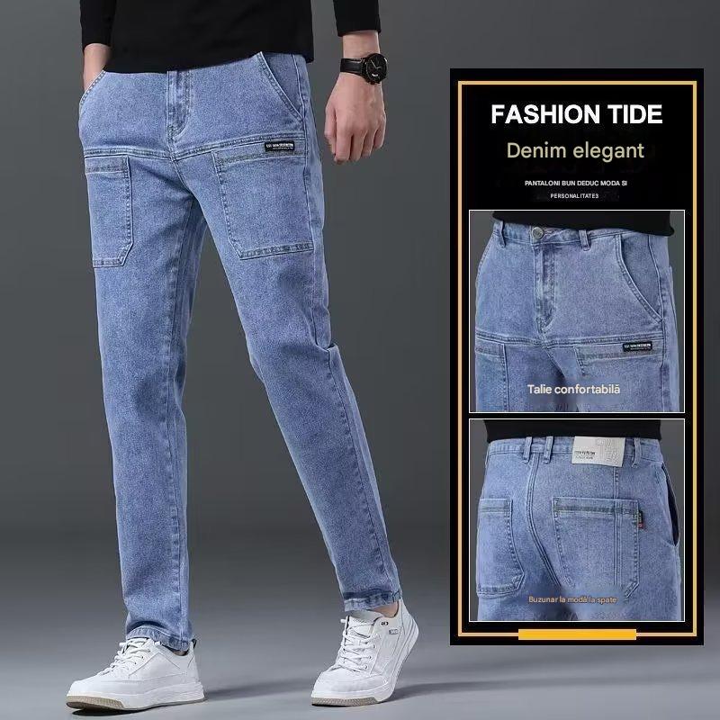 👏【Reducere pe timp limitat】👍【28-36】👖👖Blugi durabili pentru bărbați, cu picioare drepte, cu buzunare multiple