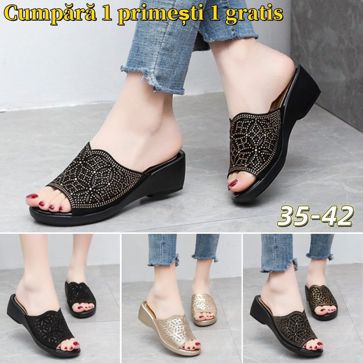 【Reducere pe timp limitat】👡【35-42】Papuci papuci antiderapanti confortabili de vara pentru femei. Se potrivește piciorului elegant și confortabil.