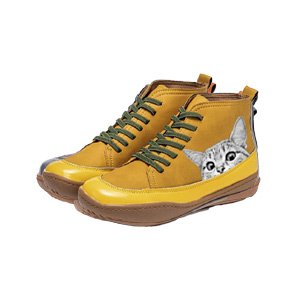 💖【35-43】Nowe, modne, jesienne i zimowe botki damskie z nadrukiem uroczego kota