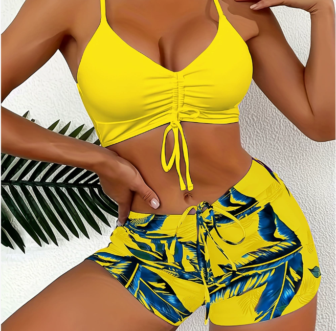 🏊👙【S-2XL】🌴 Elegancki kostium kąpielowy z nadrukiem w dużym rozmiarze