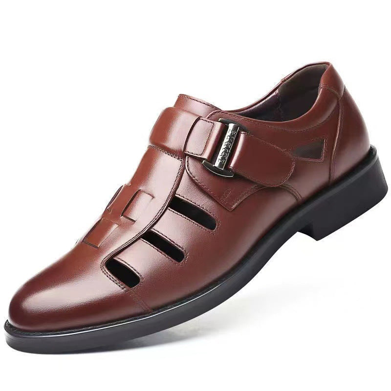 Sandalias de cuero genuino para hombre, elegantes y cómodas, ideales para primavera/verano.
