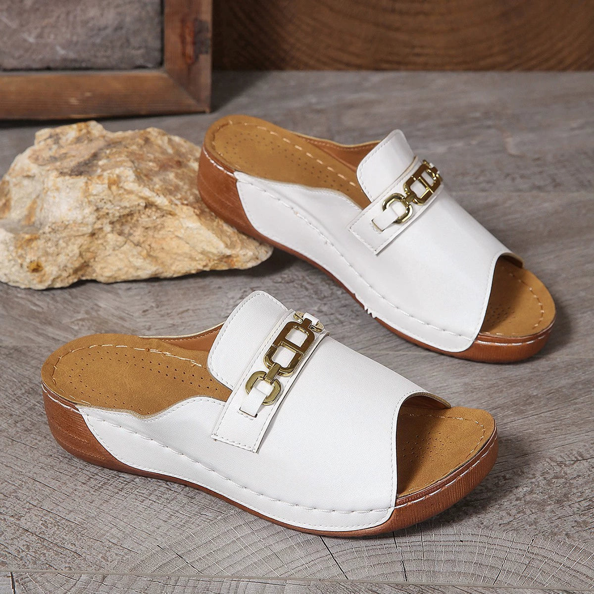 👡【36-43】🔥Talpă moale, sandale cu pană confortabile și anti-alunecare 💥