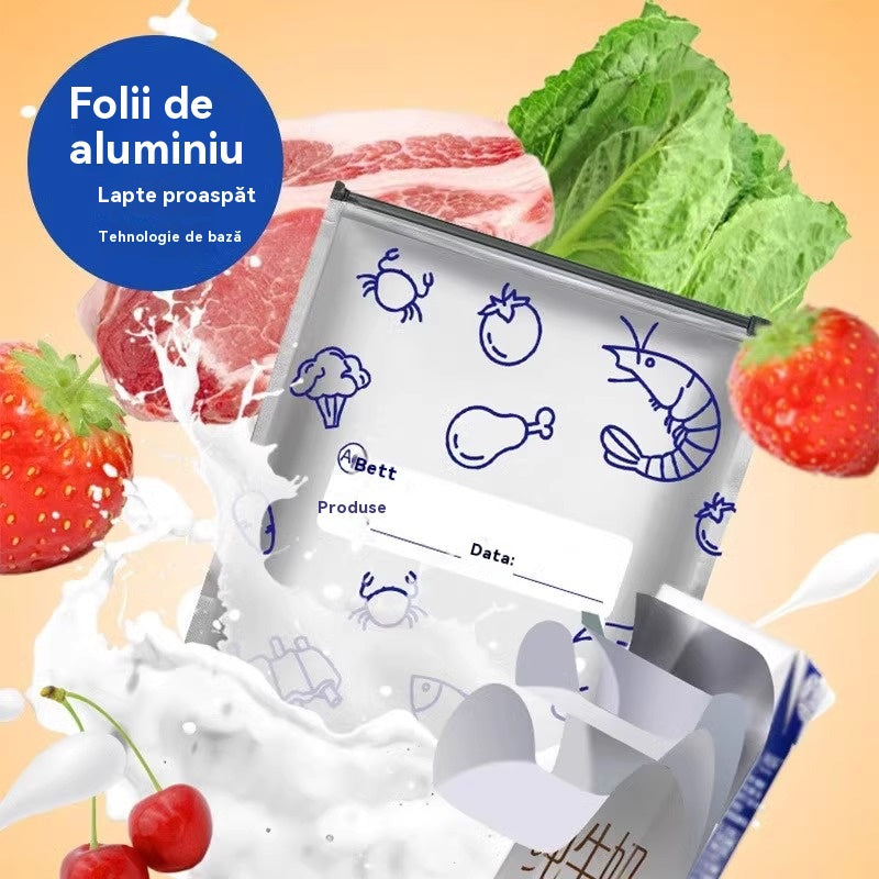 š„š„Un total de 60 de pungi antibacteriene din folie de aluminiu, super uČor de utilizat, pentru pÄstrarea prospeČimii.