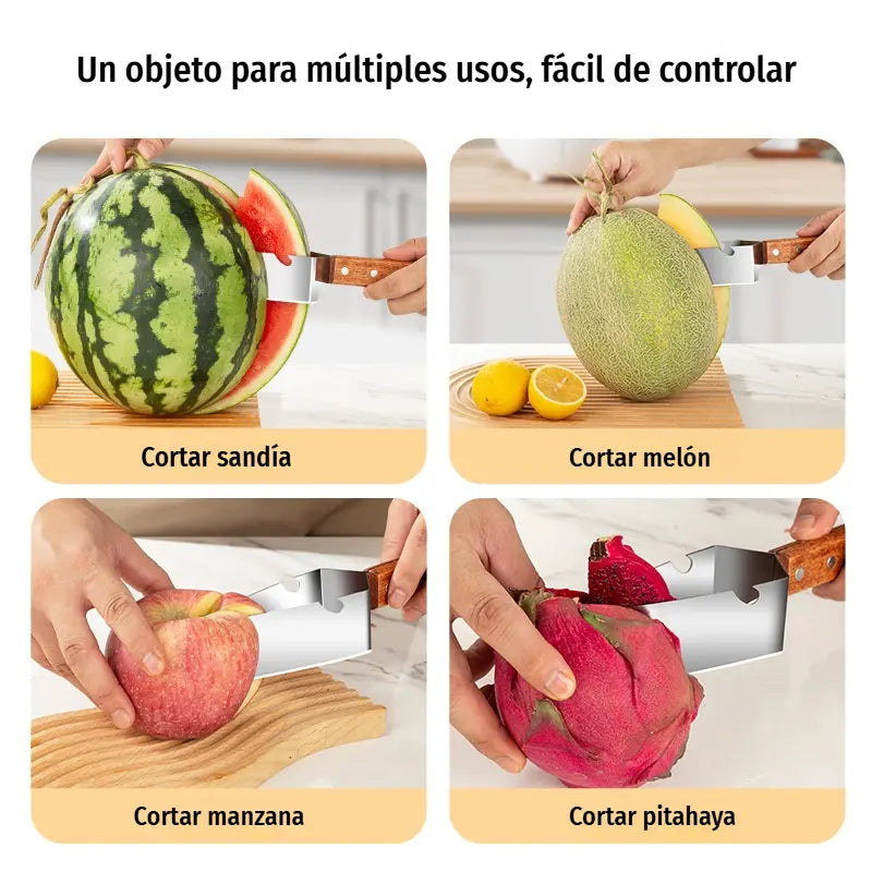 🔥Compra 1 y llévate 1 gratis 🍉Cortador de sandía multifuncional de acero inoxidable — diseño triangular con función para abrir tapas de botellas✂️