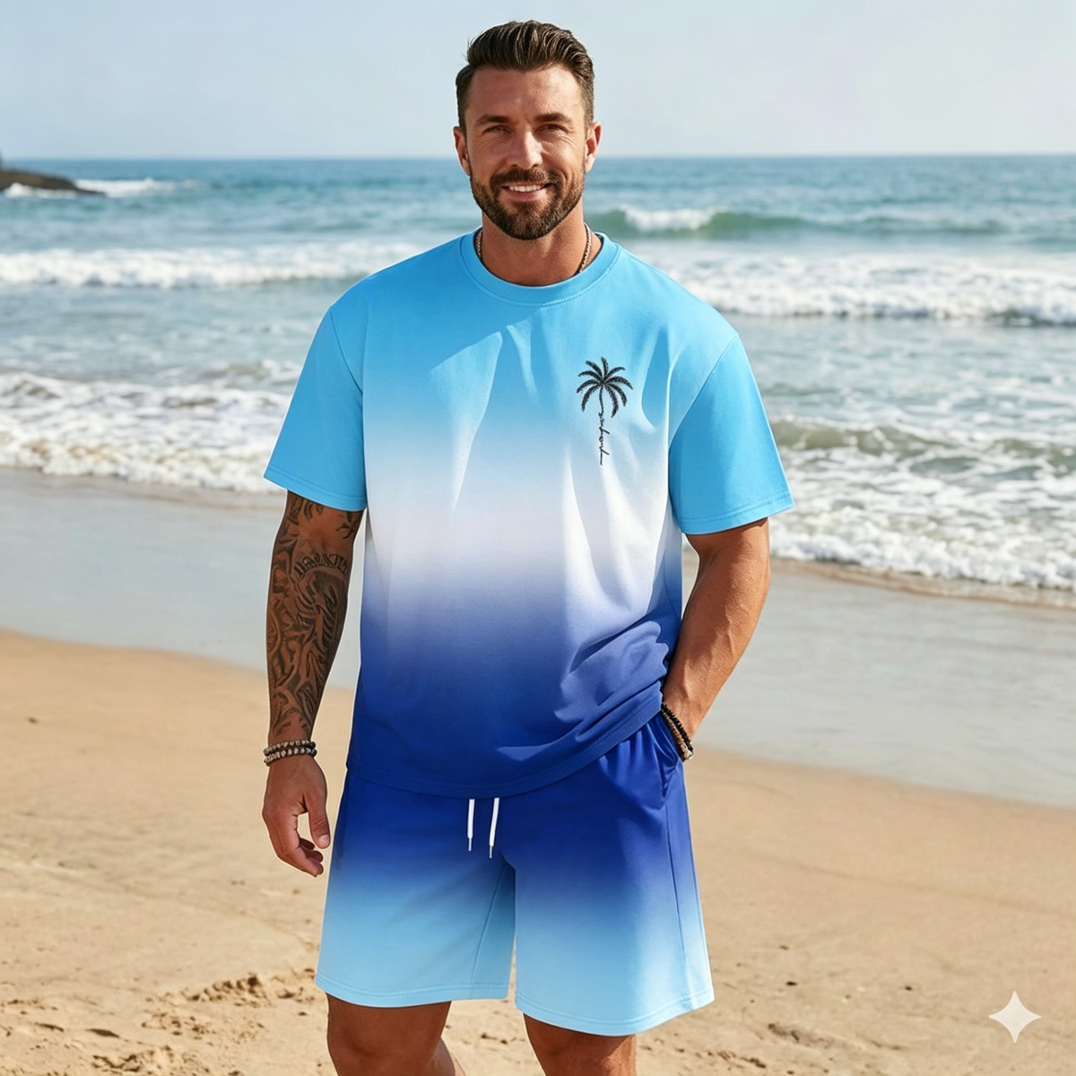 🌴【S-5XL】Novo ljetno muško modno odijelo s printom majice i kratkih hlača, širokog ležernog izgleda